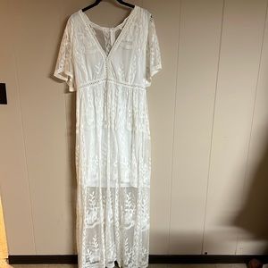 Bella Ella white floor length dress